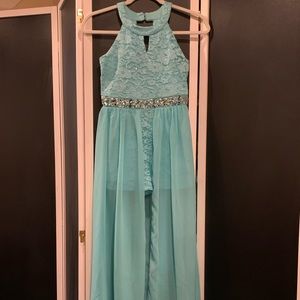 Speechless Girls' High Neck Maxi Romper Dress